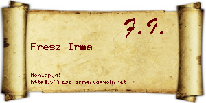 Fresz Irma névjegykártya